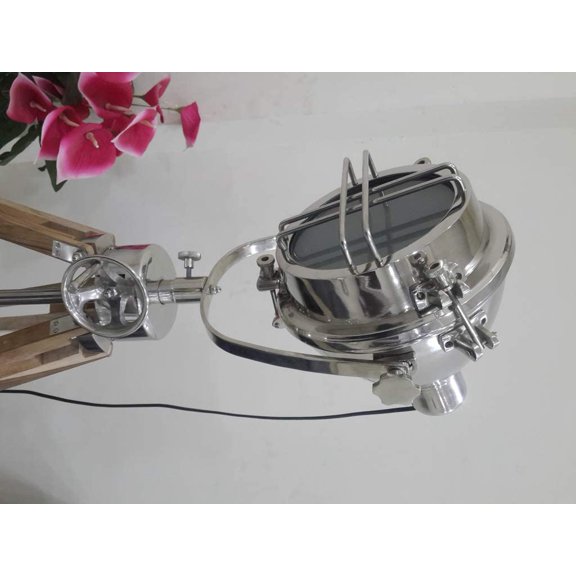 Beautiful Industrial Designer Nautical Spotlight Tripod Floor Lamp Decor