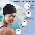 thumbnail image 3 of Swim Caps for Women Swimming for Long Hair, Swim Cap Pleated Elastic Comfort Bathing Cap, Swim Hats Keep Hairstyle Unchanged, Red, 3 of 7