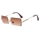 thumbnail image 4 of de Sol Retro para Mujeres Y Hombres, Cuadradas Clásicas de Moda, Monturas Sin Montura, Lentes Tintadas, Protección UV400 café Soledad Gafas de sol rectangulares para mujer, 4 of 8