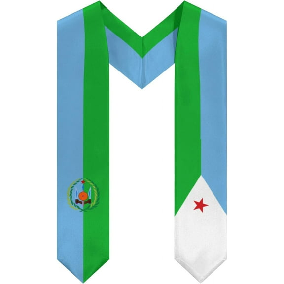 DABOYOZHZH Djibouti Flag Graduation Stole Shawl Sash Honor For Study Aboard International Students