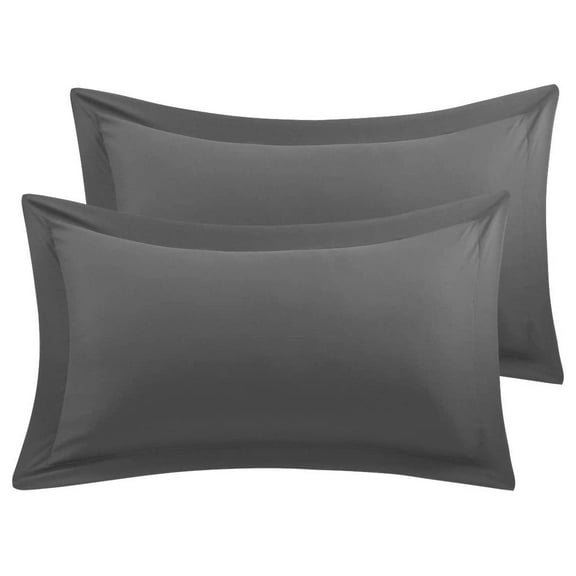 BedDecor 100% Egyptian Cotton 600TC 2PC Pillow Sham Solid Dark Grey Standard