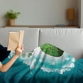 thumbnail image 3 of Tree of Life Soft Flannel Fleece Blanket, Grassy Globe World with Plant Clouds in Air Science Fiction Mother Earth, Cozy Plush for Indoor and Outdoor Use, 50" x 60", Green Blue White, by Ambesonne, 3 of 5