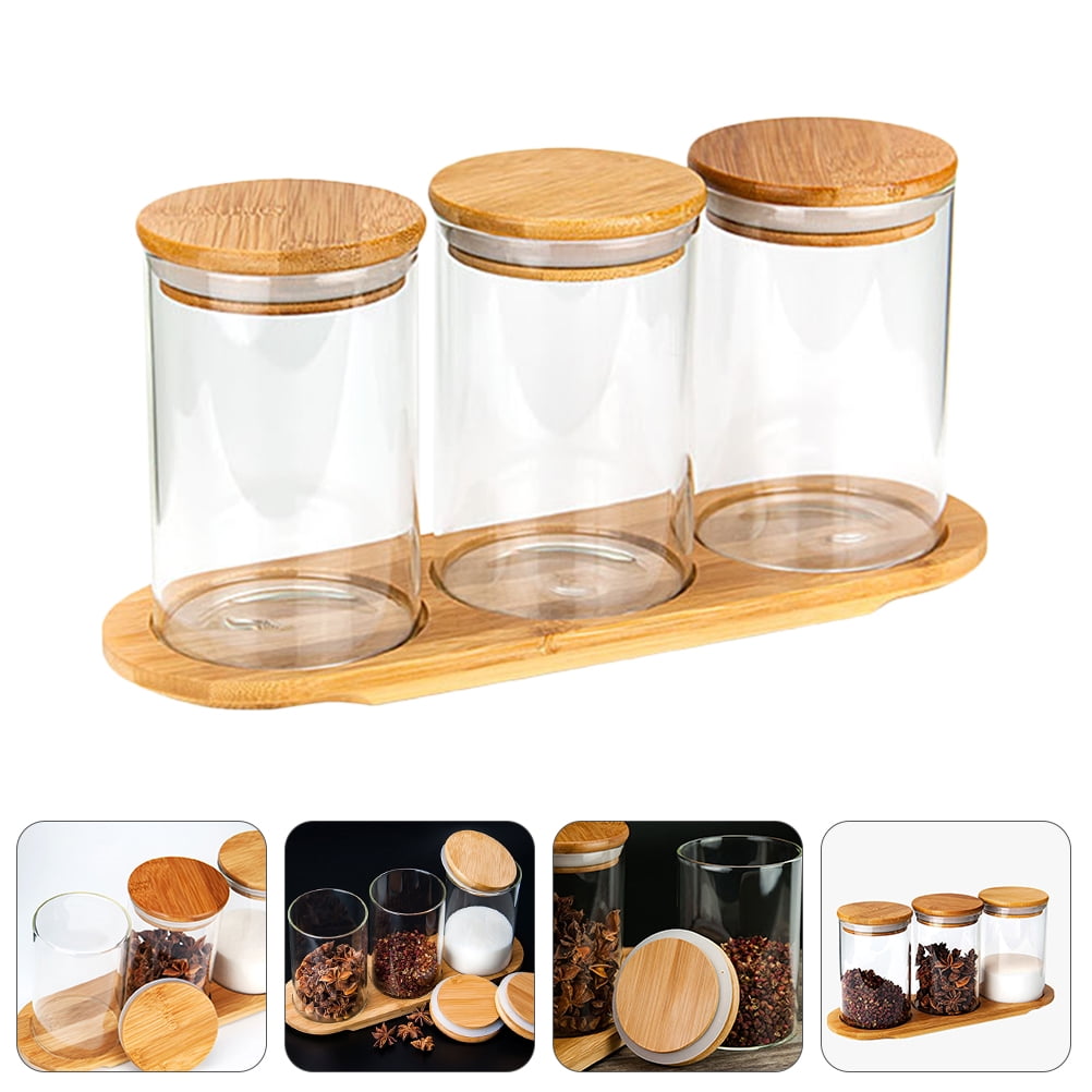 Clear Glass Seasoning Jar With Lid Bamboo Lid Storage Containers Container  For Spice And Salt No Spoon From Bian09, $12.08