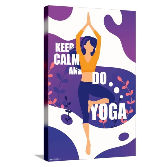 Keep Calm and Do Yoga Canvas Wall Poster, 14.725" x 22.375"