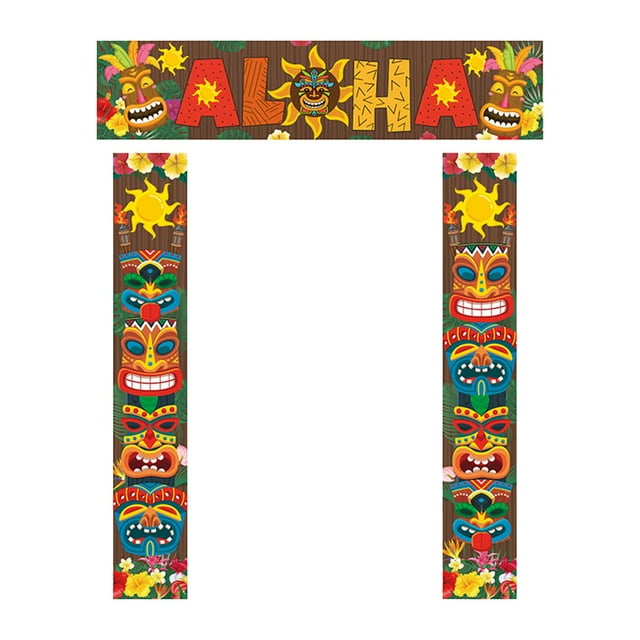 Pancarta de Puerta Sunnimix Decoración Luau Cartel de Bienvenida 3 Piezas