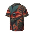 thumbnail image 6 of Lsque Colorful Reptile And Leaves print Men's Cuban Collar Short Sleeve Shirt Summer Beachwear Casual Button Down Fashionable Vacation Leisure Shirt-X-Large, 6 of 7