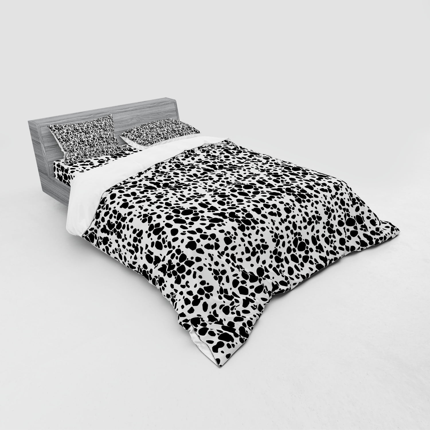 Dalmatian Dog Print Duvet Cover Set Black And White Puppy Spots