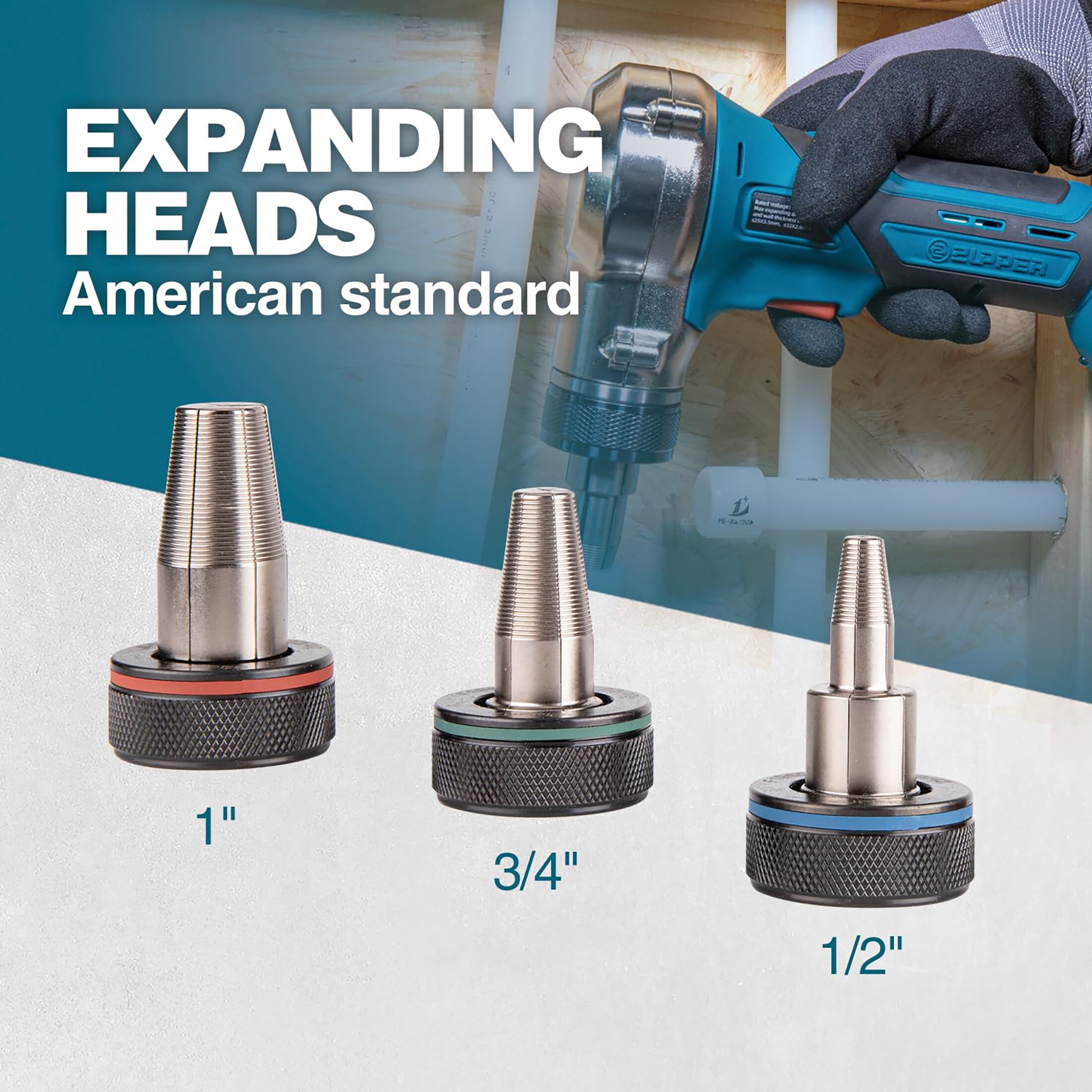 esBraque、 PICHET,POIRE CIUPEE,VERRE ZUPPER 18V Pro PEX Expansion Tool Kit with 1/2