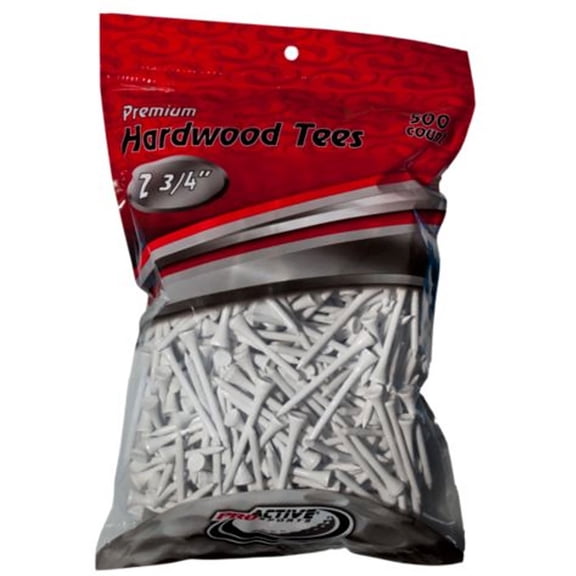 ProActive Sports Golf Hardwood White Golf Tees New
