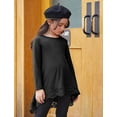 thumbnail image 3 of Oudiya Casual Girls Tunic Tops Loose Long Sleeve Blouse Soft Swing Pullover T-Shirt, 3 of 6