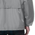 thumbnail image 4 of GSPCLAM Mens Rainproof Jackets with Hood Half Zipper Plus Size Jacket for Out Going Solid Color Long Sleeve Lightweight Fashionable Coats Gray XXL, 4 of 4