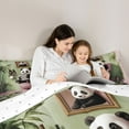thumbnail image 4 of Feelyou Cute Panda Lover Twin Bedding Sets 7-Piece for Kid, Western Leaf Botanical Bedding Comforter Set, Kawaii Cartoon Animal Reversible Sheet Sets, Breathable Home Decor, 4 of 7