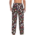 thumbnail image 3 of Uemuo Rose Rabbit Pattern Men's Wide Leg Palazzo Lounge Pants with Pockets Light Weight Loose Comfy Casual Pajama Pants-X-Large, 3 of 9