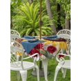 thumbnail image 3 of Outdoor Tablecloth with Umbrella Hole for Patio/Picnic/Party/Camping, Red Yellow Sunflowers Waterproof Table Cloth Round Cover Washable, Retro Rustic Barn Doors Butterfly Brown (Dia 60"), 3 of 8