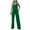Green, variant on UJNDER Women's Two Piece Casual Outfits Button Sleeveless Vest Shirt Straight Wide Leg Trousers with Pockets Pant Suits for Women Green M