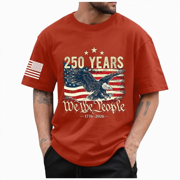 Leey-World Usa 250th Anniversary T Shirt 1776 2026 250 Year Men Women Kids T-Shirt(Red,L)