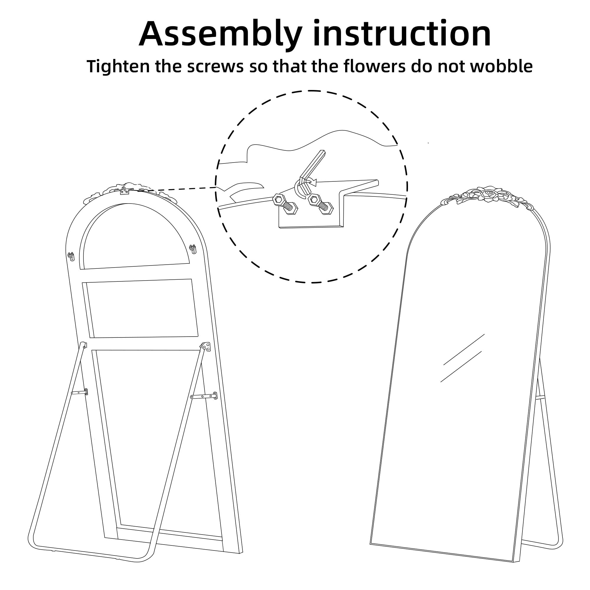 MAYEERTY 64in Arched Full Length Mirror Standing Floor Mirror Full Body Mirror with Bracket, Aluminum Alloy, Gold
