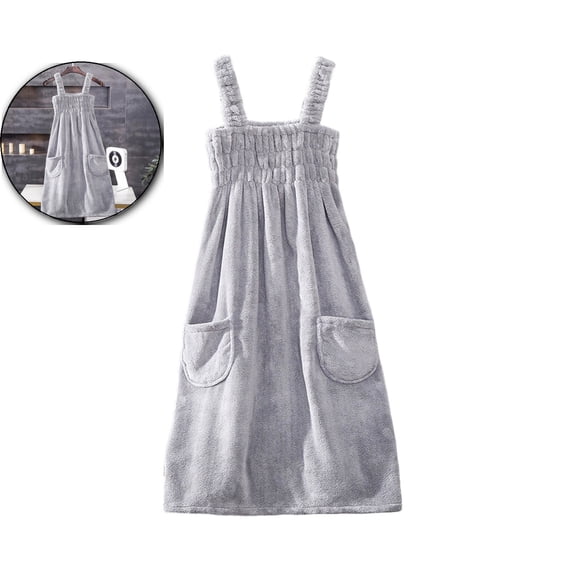 VQPeo Women Elastic Wearable Towel Dress Water Absorbent Bath Beach Spa Gym Towel Wrap Strappy Dress Bathrobes Bathing Shower Cover Up Nightwear Sleeping Dress Robe