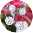 thumbnail image 7 of UDIYO Lady U-shape Spherical Micro Rhinestone Silver Tone Ear Studs Earrings Jewelry, 7 of 7