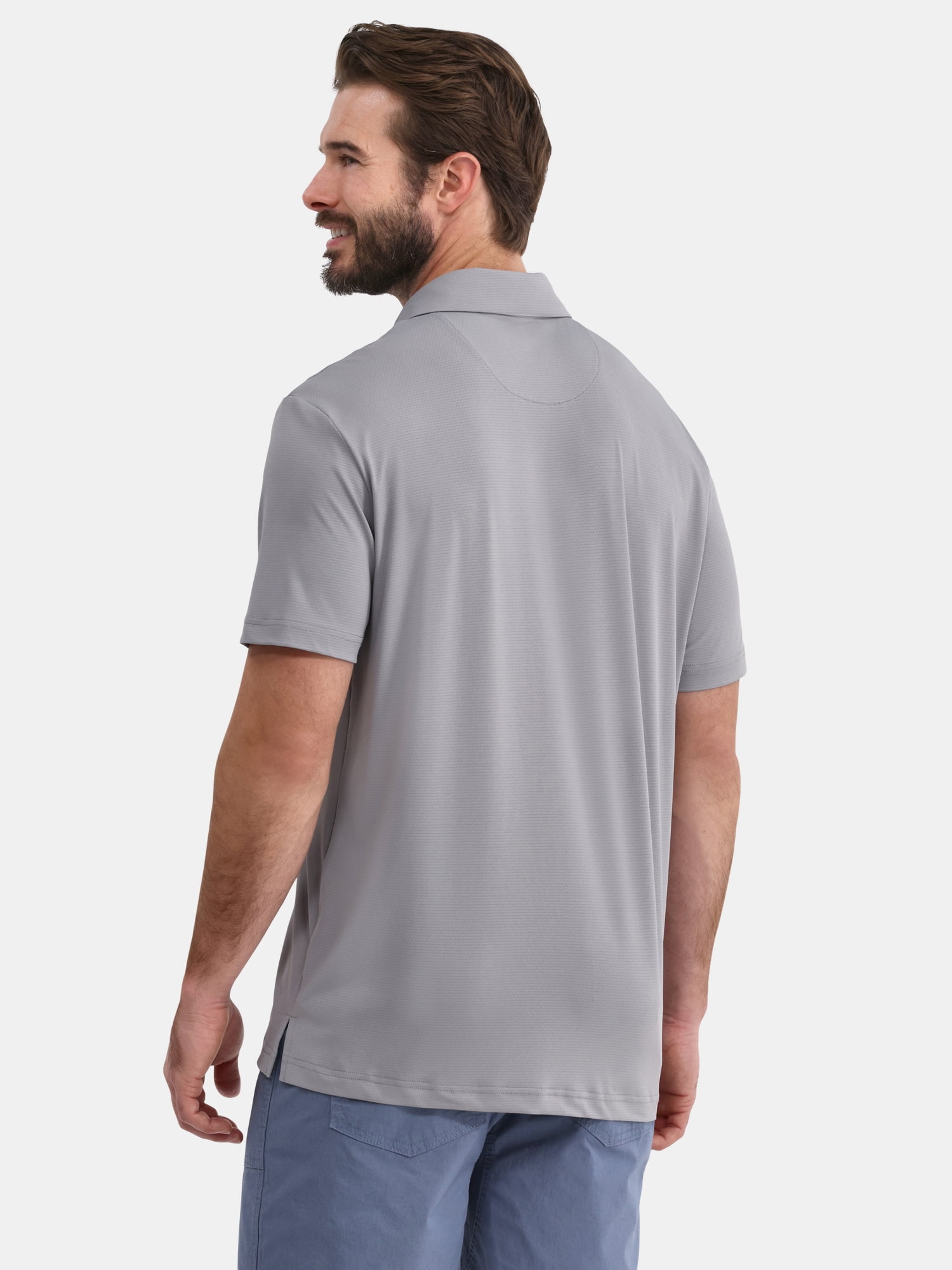 Birdie Bound Men's and Big Men’s Textured Stripe Golf Polo Shirt, Sizes XS to 5XL