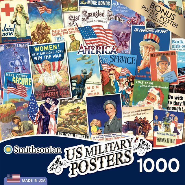 RoseArt Smithsonian 1000Piece US Military Posters Jigsaw Puzzle