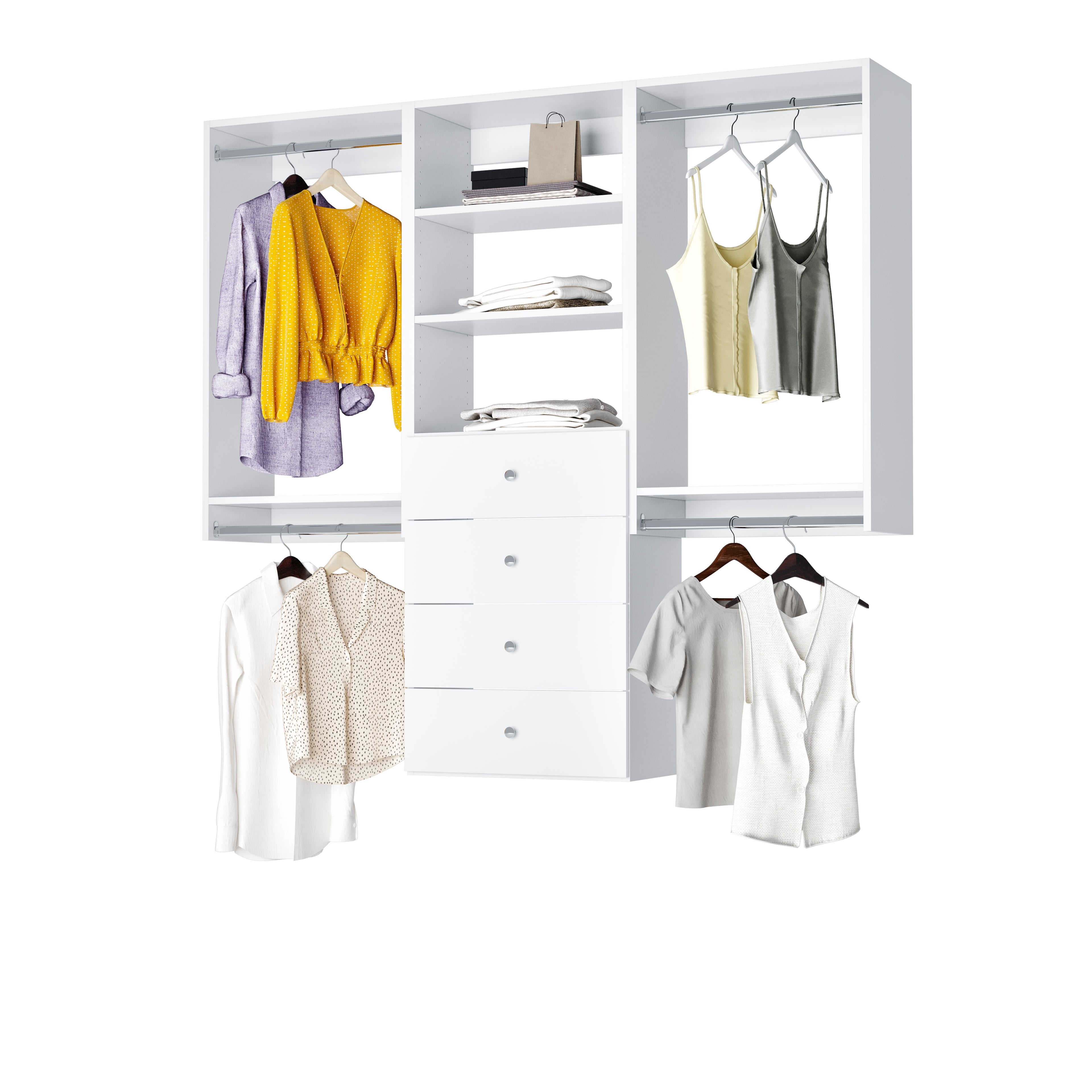 Closet Organizer with Drawers Hanging Clothes Organizer – Caroeas