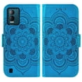 thumbnail image 5 of Asuwish Compatible with BLU View Speed 5G (b1550vl) Wallet Phone Case and Tempered Glass Screen Protector Flip Credit Card Holder Stand Mandala Flower Cell Cover for Women Men Blue, 5 of 8