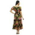 thumbnail image 5 of Bimba Women's Floral Smocked Waist Cotton Maxi Summer Chic Dress, 5 of 7