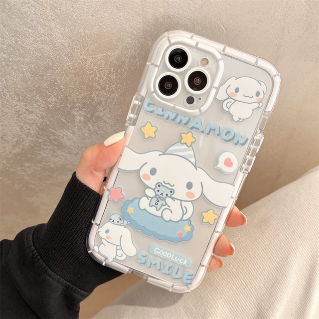 Sanrio Kulomi Cinnamoroll My Melody Pom Puurin Phone Case For iPhone 14 Pro Max 13 12 11 X XS Max XR 8 7 Plus Noctilucent Cover xuanjing unisex