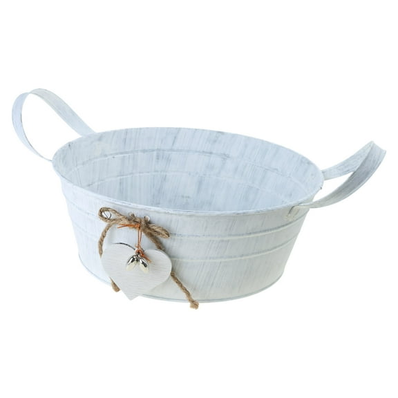 1 Pack Small Galvanized Buckets Oval Metal Pails for Home Decorations