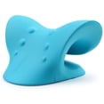 thumbnail image 2 of Relajante de cuello y hombros, dispositivo de tracción cervical para aliviar el dolor y la alineación de la columna cervical, almohada quiropráctica para el cuello (azul), 2 of 5