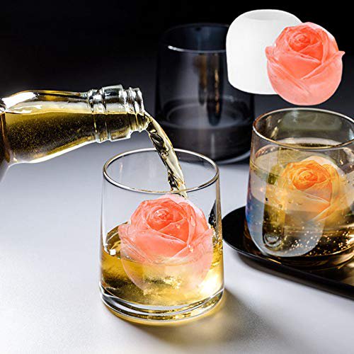 3D Rose Flower Ice Cube Mold Reusable Ice Cubes Silicone Molds for