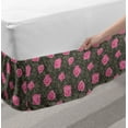 thumbnail image 2 of Dark Pink Bed Skirt, Charming Rose Silhouettes on an Ornamental Background, Elastic Bedskirt Dust Ruffle Wrap Around for Bedding Decor, 4 Sizes, Dark Tan Dark Sepia, by Ambesonne, 2 of 2