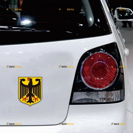 German Coat of Arms Eagle Deutschland Germany Car Magnet Magnetic Sticker Decal - 2 Pack Reflective 4" - for Truck Door Fridge Reusable Waterproof
