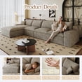 thumbnail image 3 of 135" Corduroy Modular Boneless Couch with Right Chaise, Upholstered Sectional Couches with Removable Cushion, No Assembly Required, Cloud Sofa for Living Room, 3 of 17