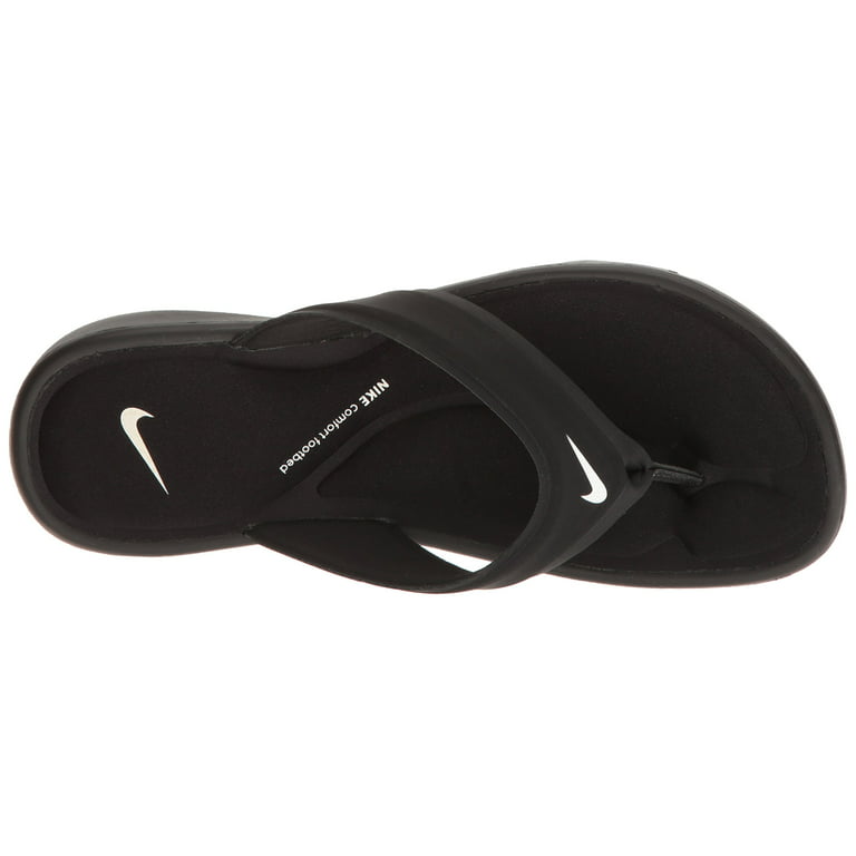 NIKE Women's Ultra Comfort Thong Sandal (Black/White Black, 7 M US)