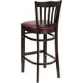 thumbnail image 5 of Emma + Oliver Vertical Slat Back Walnut Wood Barstool, Burgundy Vinyl Seat, 5 of 6
