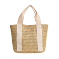 thumbnail image 3 of Bolso De Paja Para Mujer, Bohemio, Hecho A Mano, Para Uso Diario, Vacaciones, Viajes, Vacaciones, Informal, Correas Blancas Salvador  Bolso tejido a mano, 3 of 9