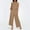 Brown, variant on Women's Solid Color Linen 2 Piece Set Sleeveless Crop Top With Buttons And Wide Leg Pants Women Sweat Suits Sequin Suits for Women Petite Pant Suit for Women Straight Leg Dress Pants for Women Pants
