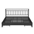 thumbnail image 5 of King Size Storage Platform Bed with Headboard, Metal Bed Frame with 4 Drawers, Heavy Duty Mattress Foundation with Metal Slats, 82.5''L x 78.4''W x 38''H,Black, 5 of 9