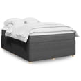 thumbnail image 1 of vidaXL Lit à Sommier avec Matelas Tissu Gris Foncé Grand, 1 of 5