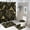 Black Gold Geometric Patterns, variant on Shower Curtain Set 4 Piece include Shower Curtain and Rugs and Non Slip U Shaped Toilet Rugs Luxury Bathroom Decor Black Gold Geometric Patterns