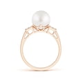 thumbnail image 2 of Angara South Sea Cultured Pearl Ring with Cluster Diamonds in 14K Rose Gold for Women | June Birthstone Jewelry for Her, 2 of 8