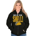 thumbnail image 4 of Give Em Hell Tacos Tuesday Pun Funny Zip Up Hoodie Men's Women's Brisco Brands M, 4 of 6