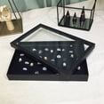 thumbnail image 4 of 2PCS 100 Slots Ring Storage Display Box Tray Jewelry Organizer Holder Show Case with Lid, 4 of 7