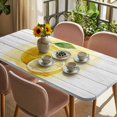thumbnail image 3 of Lemon Table Cloths for 4 Foot Rectangle Tables, Yellow Summer Botanical Watercolor Wooden Patio Waterproof Elastic Fitted Tablecloths, Washable Rectangular Table Cover for Camping, 3 of 8