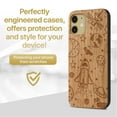 thumbnail image 2 of Case Yard Wooden Case Outside Soft TPU Silicone, Slim Fit Shockproof Wood Protective Phone Cover for Girls Boys Men and Women, Supports Wireless Charging Outer Space Design case for iPhone-12-Mini, 2 of 7