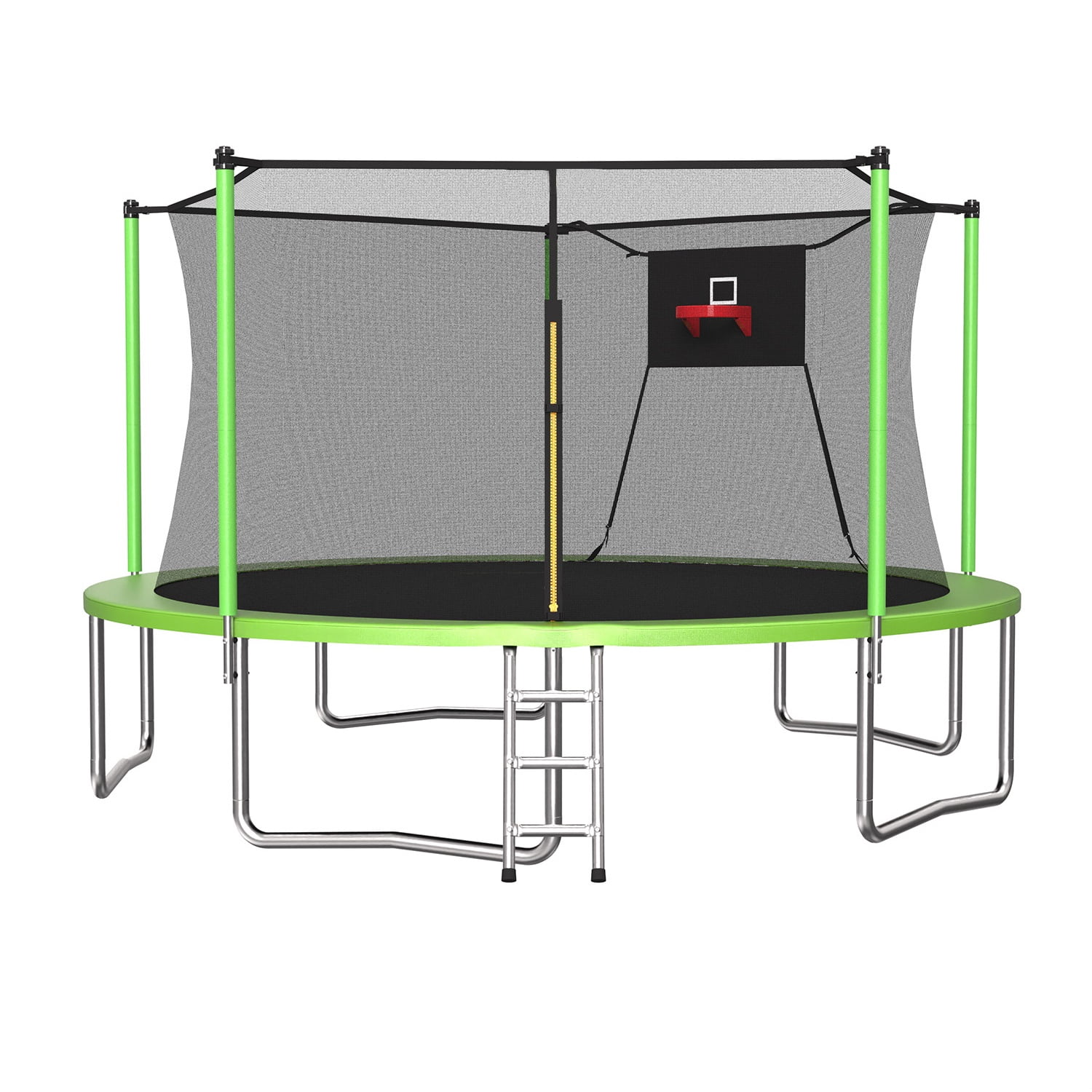 SHINPT 14ft Outdoor Trampoline for Kids, Big Trampoline with Basketball Hoop and Ladder, Heavy Duty Trampoline with Net Meets ASTM Standard, Backyard Trampoline for Adult, Large Trampoline for Gift