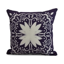 Simply Daisy, 20" x 20" Cuban Tile 1, Geometric Print Outdoor Pillow, Purple
