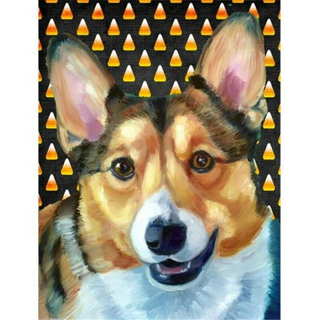 Carolines Treasures LH9553GF Corgi Candy Corn Halloween Flag Garden Size